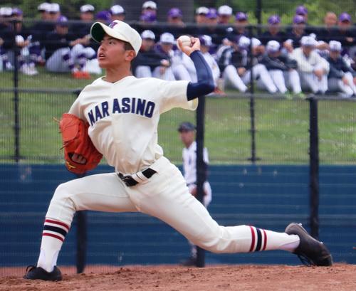 7回3安打1失点で完投した習志野・山内（撮影・古川真弥）