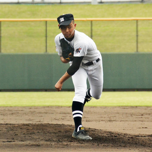 ９回１安打12奪三振だった姫路南・照峰賢也投手