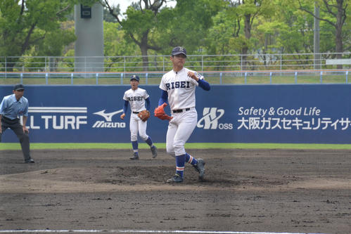 大阪偕星戦で7回1失点と好投した清水投手（撮影・望月千草）