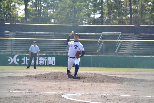 鵬学園戦で好リリーフした日本航空石川・重吉翼投手