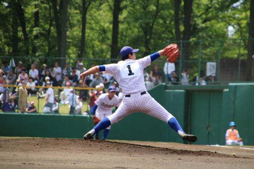 山村学園対習志野 山村学園先発の和田投手(撮影・保坂淑子)