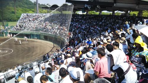 智弁対決で超満員のスタンド（撮影・柏原誠）
