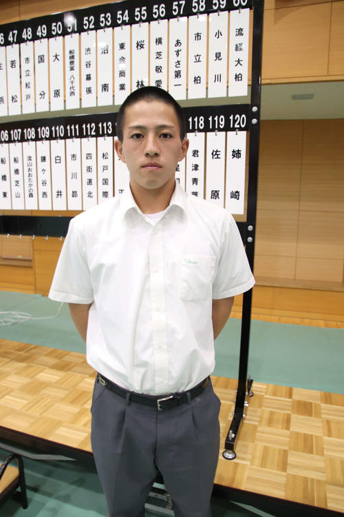 千葉　春、関東大会4強の専大松戸、間中主将。4年ぶりの甲子園出場を狙う（撮影・保坂淑子）