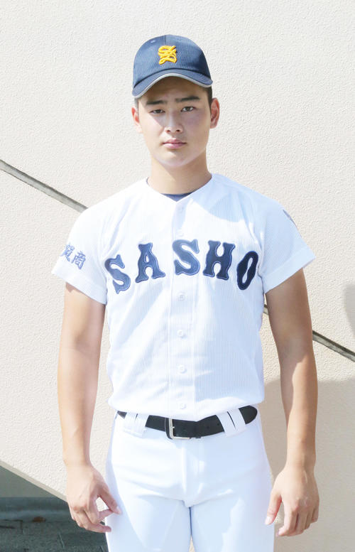 プロ注目の佐賀商、済木龍輝内野手（撮影・菊川光一）