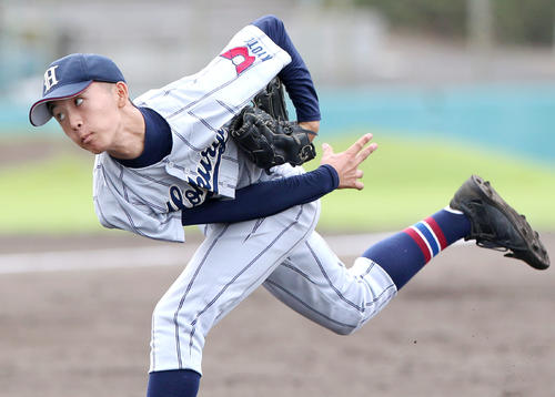 北稜の岡優之介は5回1安打無失点と好投した（撮影・上山淳一）