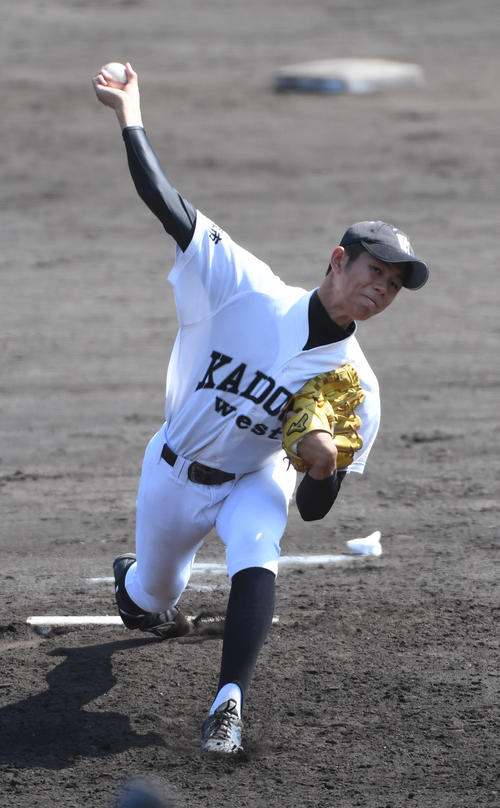 門真西対咲くやこの花　門真西先発の高取将之介（撮影・奥田泰也）