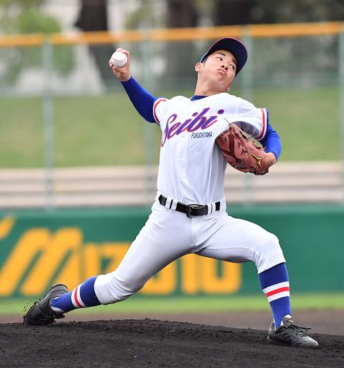 福知山成美対京都翔英　先発する福知山成美エース小橋翔大（撮影・上田博志）
