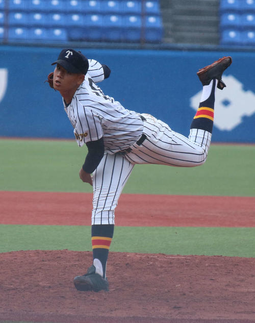 実践学園対帝京　公式戦初完封した帝京・田代（撮影・加藤理沙）