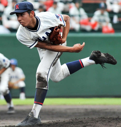 5回ノーヒットノーランを達成した新潟南・清水（撮影・山岸章利）