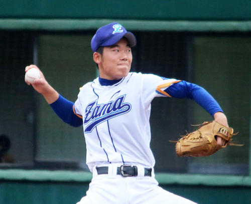 座間先発の平本航大投手（撮影・金子航）
