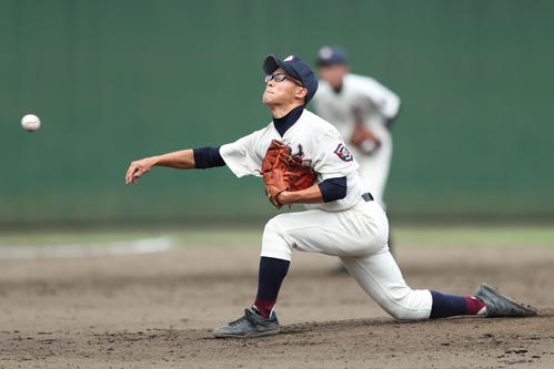 浦和商戦で2番手で登板する志木・安藤大斗（2019年7月10日）
