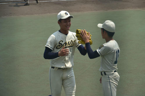 今大会5試合連続で登板した創志学園、純矢投手（撮影・望月千草）