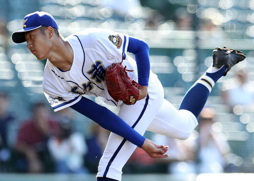 履正社対霞ケ浦　霞ケ浦先発の鈴木寛（撮影・松本俊）