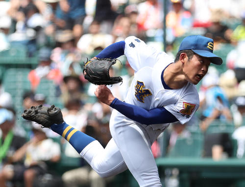 海星対聖光学院　海星戦に先発する須藤翔（撮影・白石智彦）