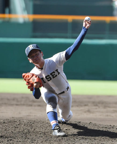 津田学園対履正社　履正社先発の清水（撮影・奥田泰也）