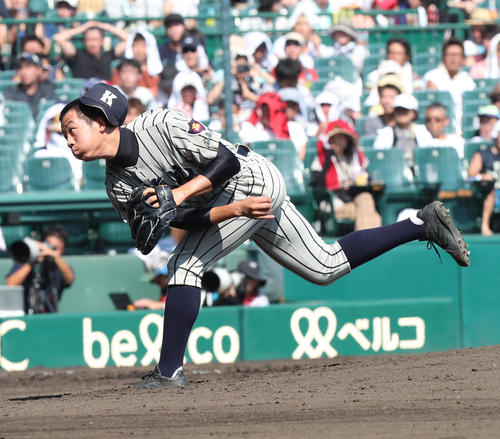 敦賀気比対仙台育英　敦賀気比先発・笠島尚樹（撮影・梅根麻紀）