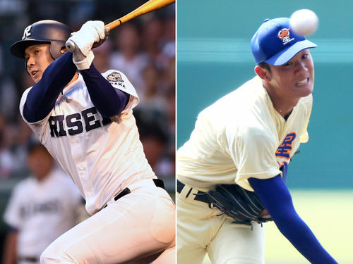 履正社・井上（左）と星稜・奥川