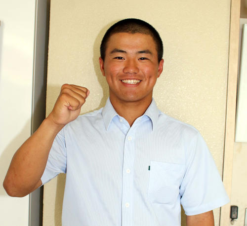 夏春連続の甲子園出場へ意気込む北照の沖元主将（撮影・永野高輔）