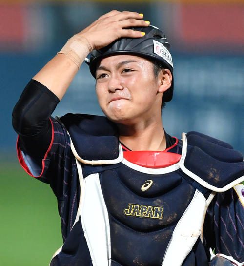 日本対韓国　悔し涙を流す水上（撮影・横山健太）