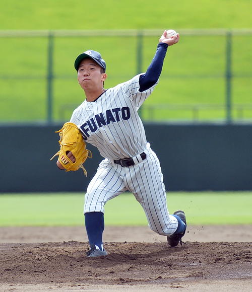 大船渡対伊保内　完投した大船渡・前川