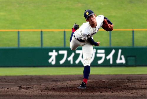 旭川実対旭川永嶺　7回2安打無失点と好投した旭川実の田中（撮影・永野高輔）