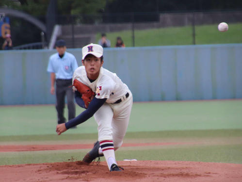 成田対習志野　習志野の先発、エース山内は5安打完投で勝利に導く（撮影・保坂淑子）