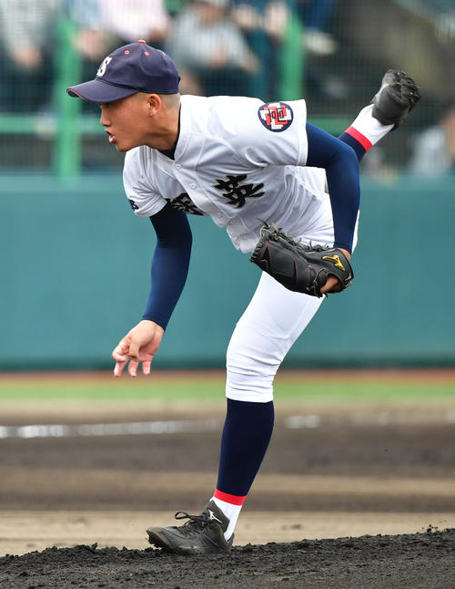 京都翔英対和歌山南陵　京都翔英の先発池島涼太投手（撮影・清水貴仁）