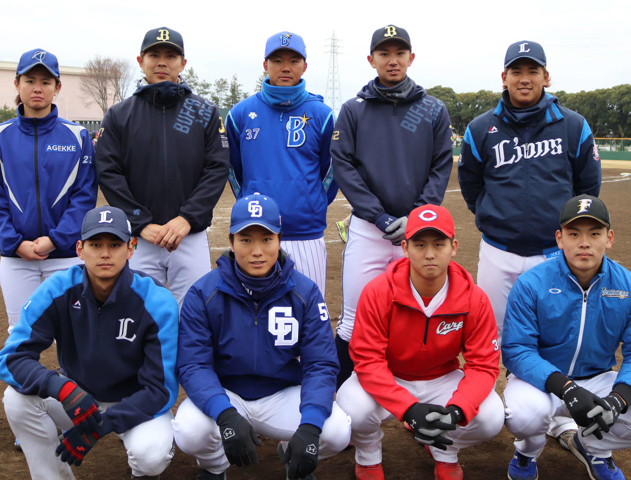 12月22日の加須市野球教室に集結した花咲徳栄OBの現役プロ選手たち