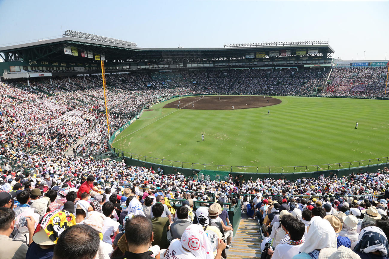 高校野球ファンがつめかけた甲子園球場（2015年8月8日撮影）