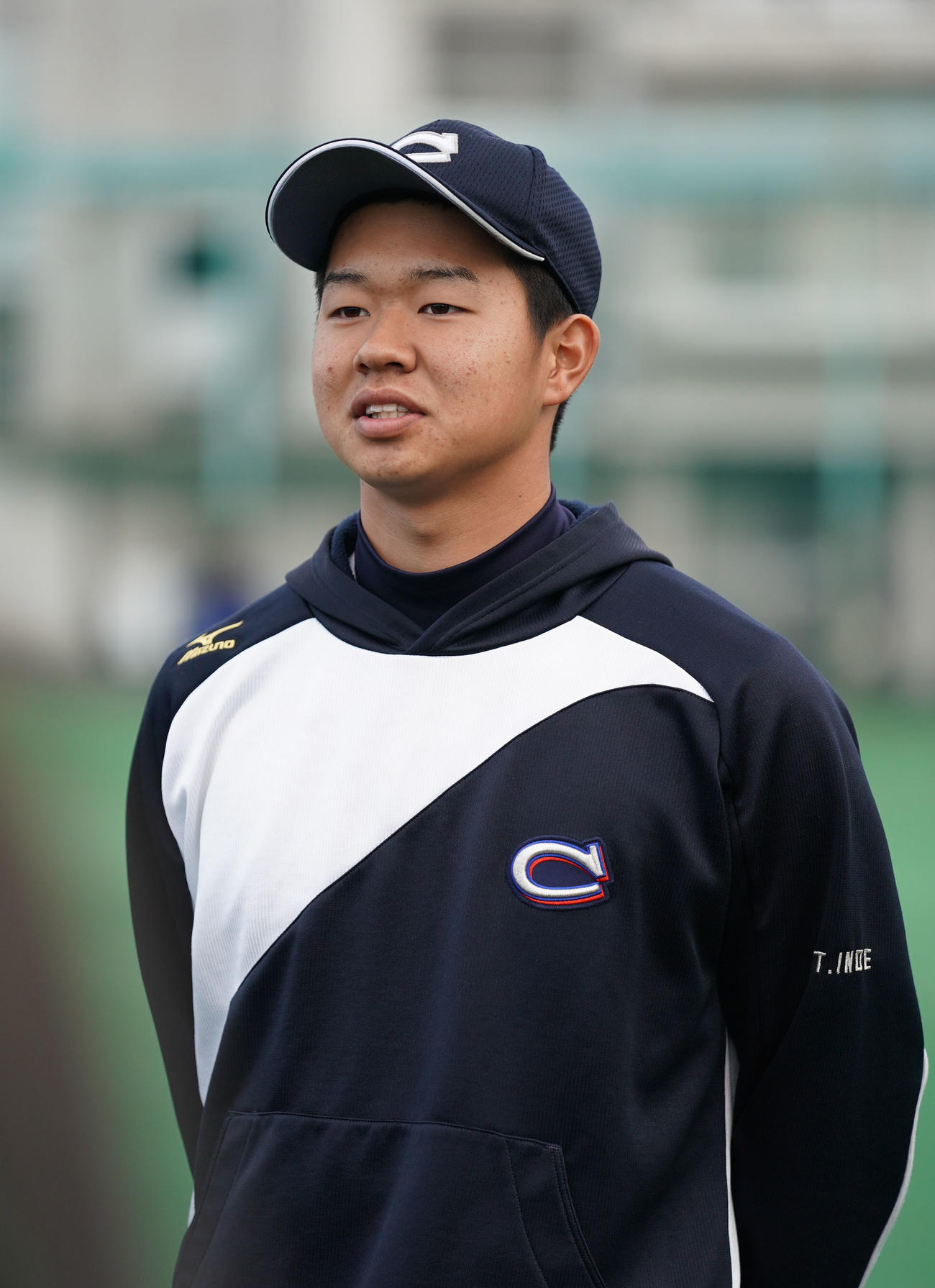 2020年選抜高校野球出場が決まり、取材に応じる中京大中京高校・印出太一キャプテン（撮影・森本幸一）