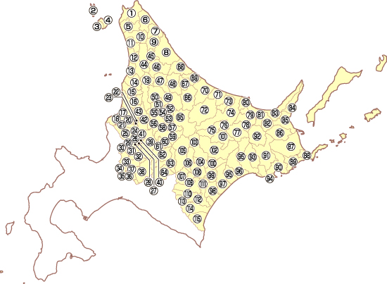 北北海道の地図