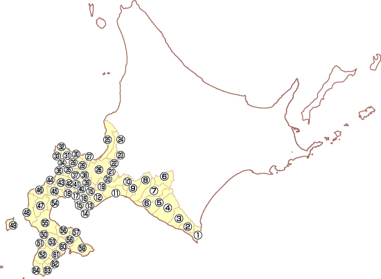 南北海道の地図