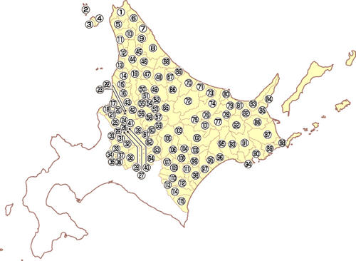 北北海道の地図