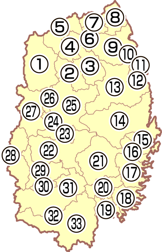 岩手県の地図