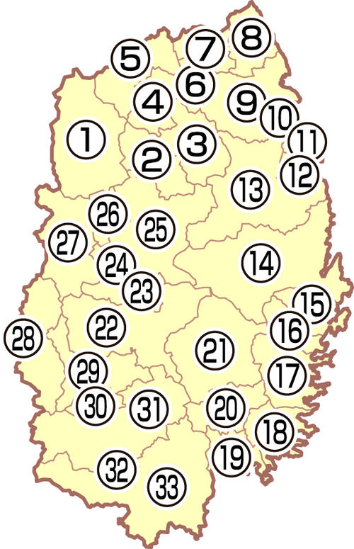 岩手県の地図