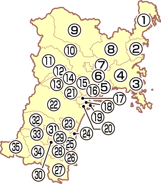 宮城県の地図