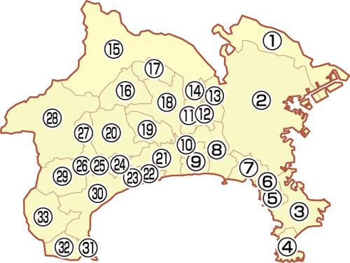 甲子園指標の神奈川地図