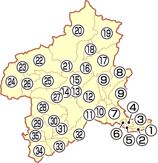 群馬県の地図