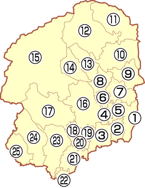 栃木県の地図