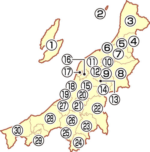 新潟県の地図