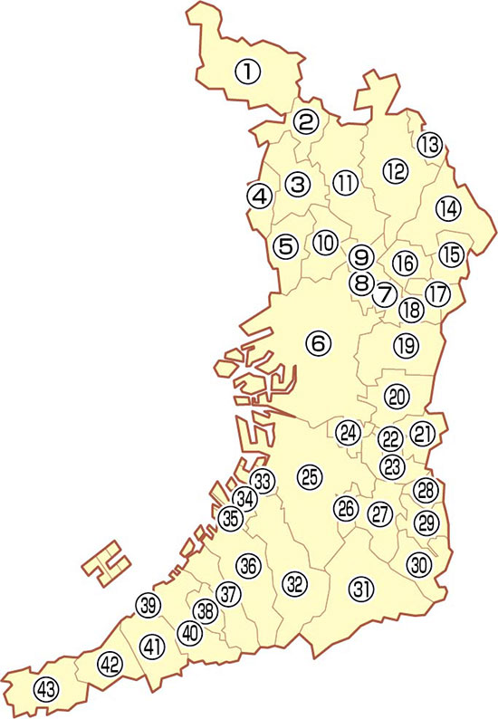 大阪府の地図