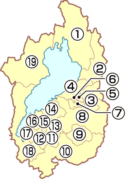 滋賀県の地図