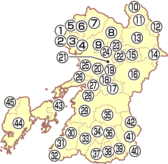 熊本県の地図
