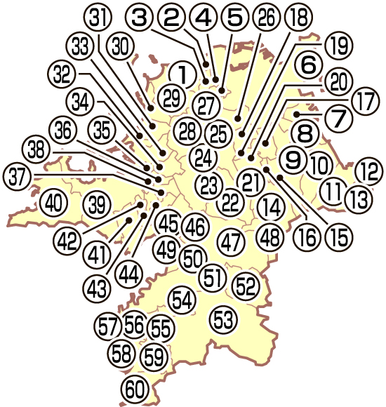 福岡県の地図