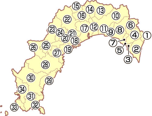 高知県の地図