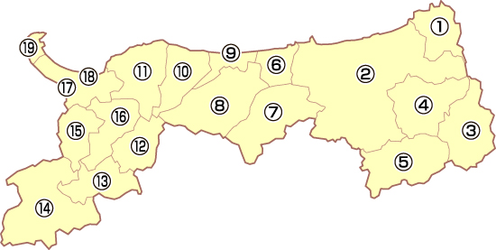鳥取県の地図