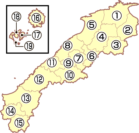 島根県の地図