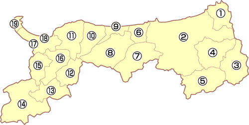 鳥取県の地図