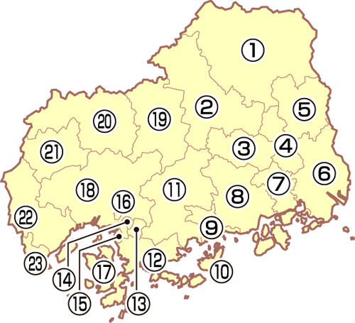 広島県の地図