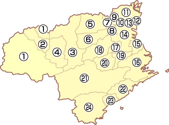 徳島県の地図